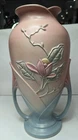 Huge Hull Art Pottery Floral Handled Vase Marked 15 1/2" Tall