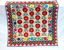 Vintage Hand Embroidery Kutchi Banjara Ethinc Tapestry Handmade Rabari Throw Old