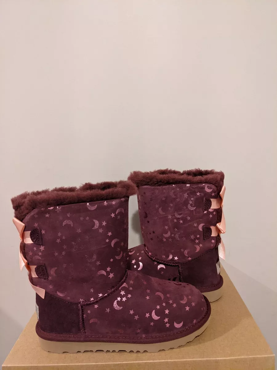 Maroon uggs with bows outlet