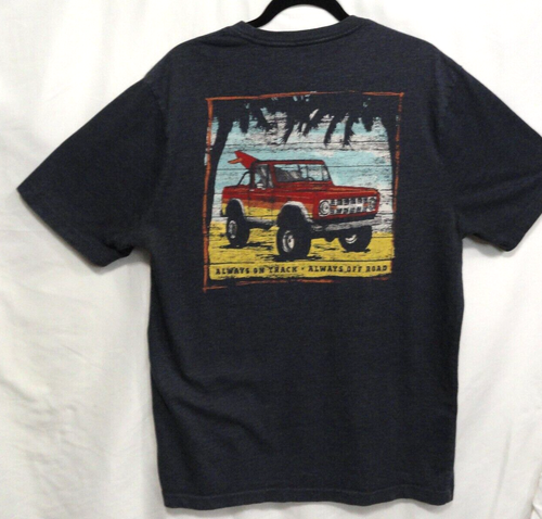 Camiseta para hombre G.H Bass & C0 Always On Track Always Off Road azul marino talla grande - Imagen 3 de 7