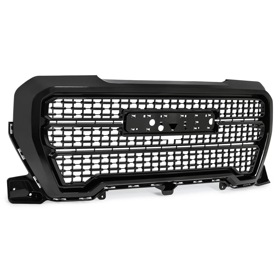 Gloss Black Front Upper Grille ABS Grill For GMC Sierra 1500 Denali 2019-2021 - Image 3 of 4