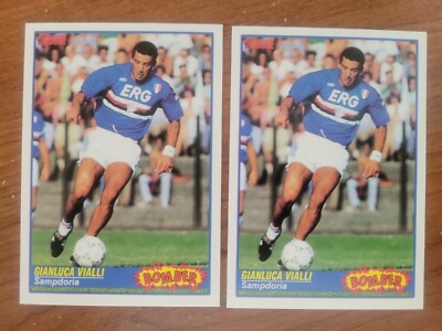2 x 1992 Score Italian Serie A Bomber Gianluca Vialli Sampdoria Italy #374