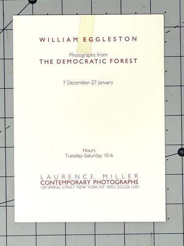 William Eggleston Art Show Announcement Card - The Democratic Forest - Picture 4 of 5