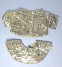 Build A Bear - Shinny Gold Ruffle Jacket and Skirt retired  Clothes