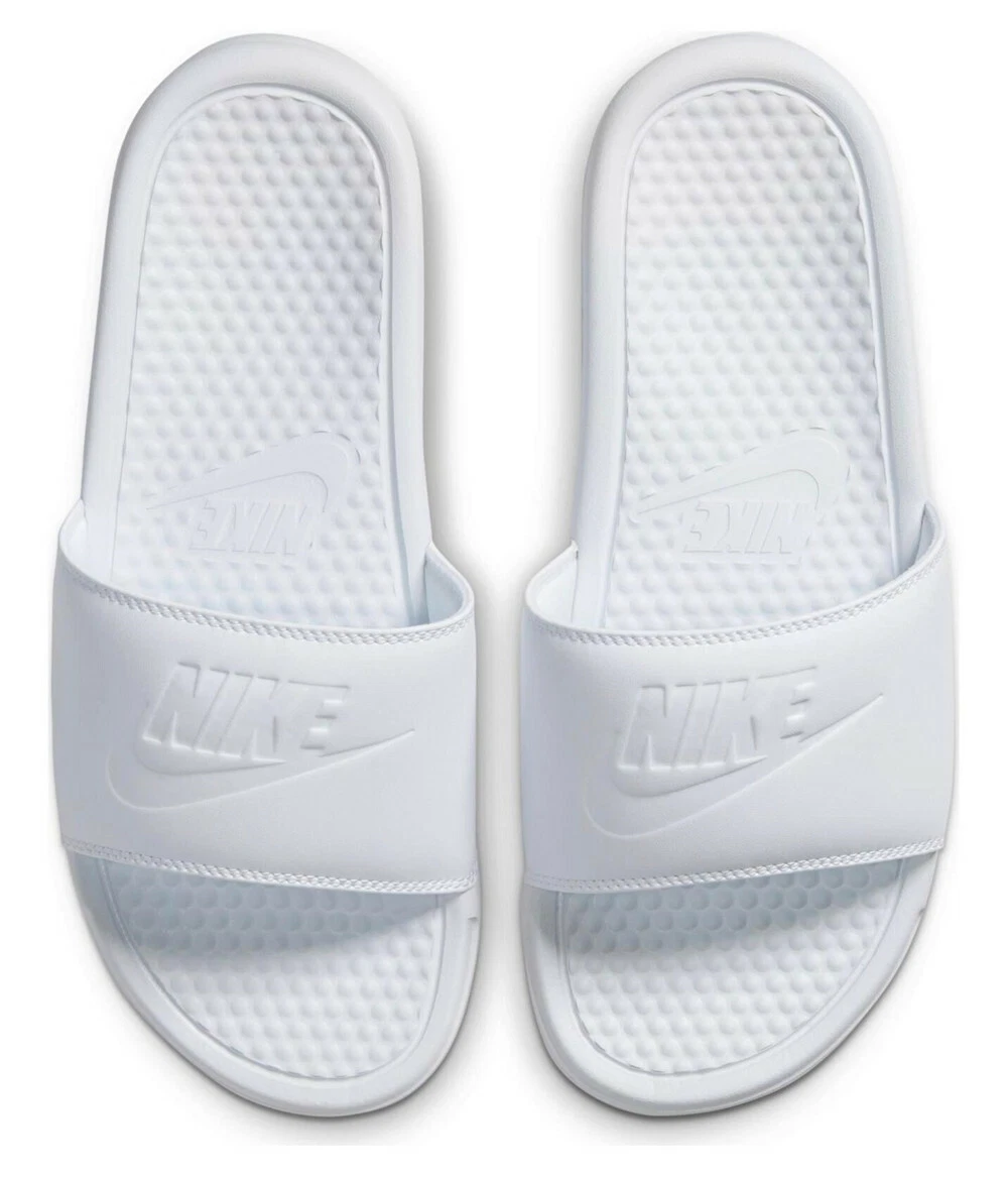 Womens Nike Benassi JDI Slip On Slides Sandals White 343881 115 Size 6 8 9 10 | eBay