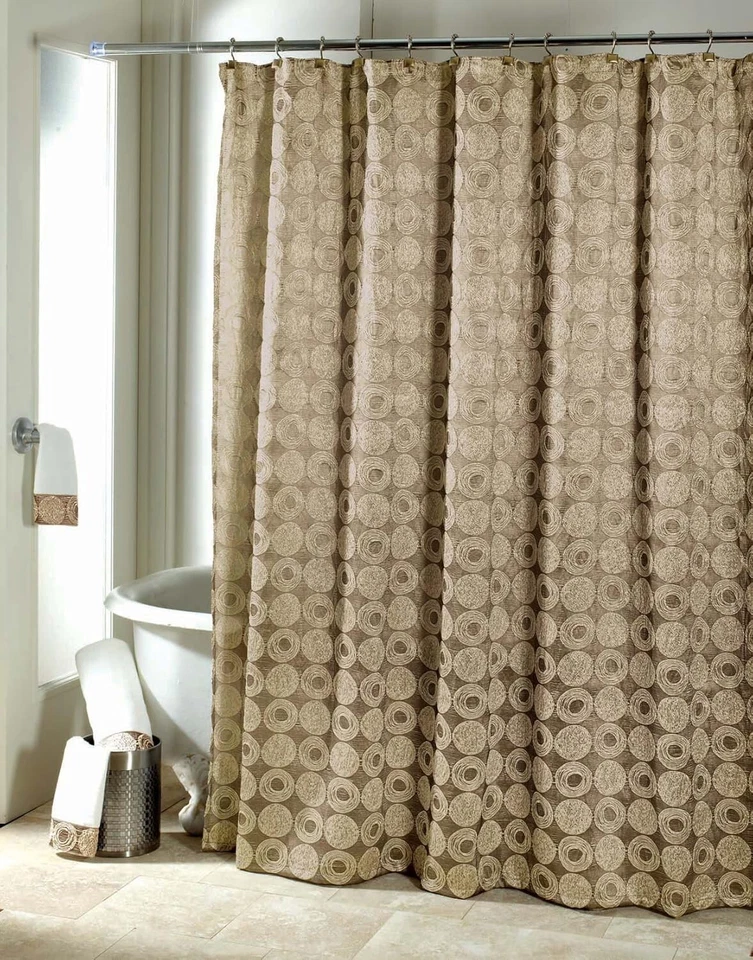 "Cortina de ducha Galaxy con patrón dorado para elegantes baños interiores - 72x72""" Foto 2 de 4