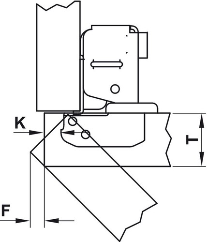 Hafele Face Frame 95 Degree Cupboard Hinge Pair Caravan Motorhome Campervan Boat - Picture 5 of 12