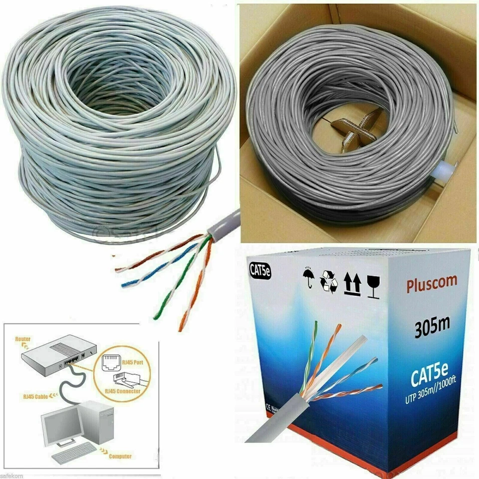 FTP SCHERMATO RJ45 Cat5/6 cavo di rete Ethernet 305M cavo esterno/interno - Immagine 2 di 4