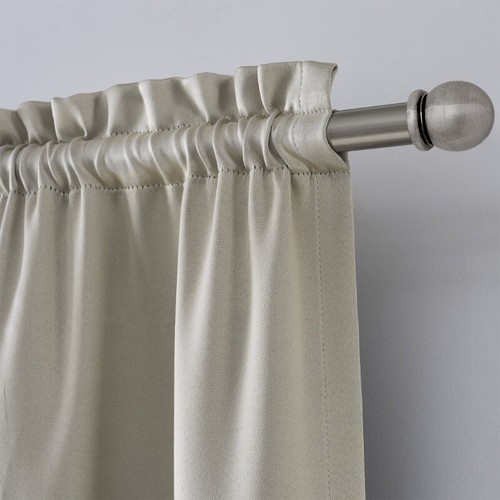 Mainstays Solid Blackout Curtain Panel Pair, Set of 2, Beige, 30”W x 84”L - Picture 2 of 5