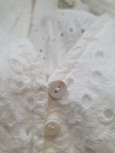JAASE Maxi Dress XS Extra Small White Eyelet Embroidered Tiered Boho Gypsy Flowy - Picture 14 of 24