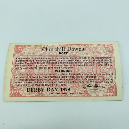1979 Kentucky Derby Ticket Stub 105th Running, First Floor Club House Box - Picture 2 of 2