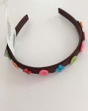 Beautiful Gymboree WINTER CHEER Headband Brown With Colorful Buttons NWT