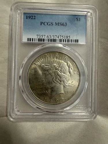 New Listing1922 Peace Dollar PCGS MS63 & 1923 PCGS MS63  TOTAL 2 COINS