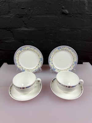 Wedgwood Hotelware Tee Trios Tassen Untertassen und Beilagenteller 2er Set