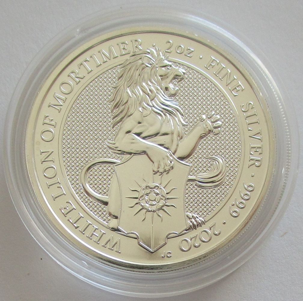 UnitedKingdom5Pounds2020Queen'sBeastsWhiteLionofMortimer2OzSilver