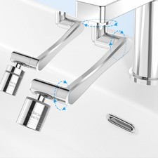 2PC 1080 Swivel Faucet Extender,360 Swivel Robotic Arm Faucet Aerator,2 Spr...