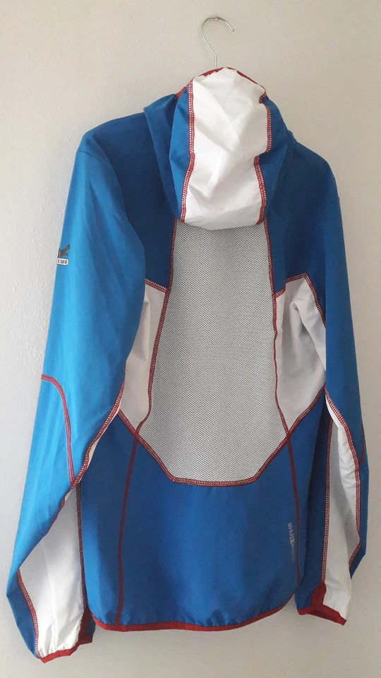 Salewa AlpineXtrem Men's Jacket Hooded Wind Rivers S  blue white red giacca NEW! - Immagine 4 di 4