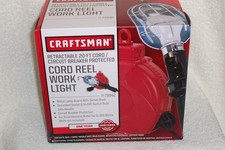Craftsman Retractable 20-ft Cord Reel Drop Work Light Whandle Outlet 73942 New