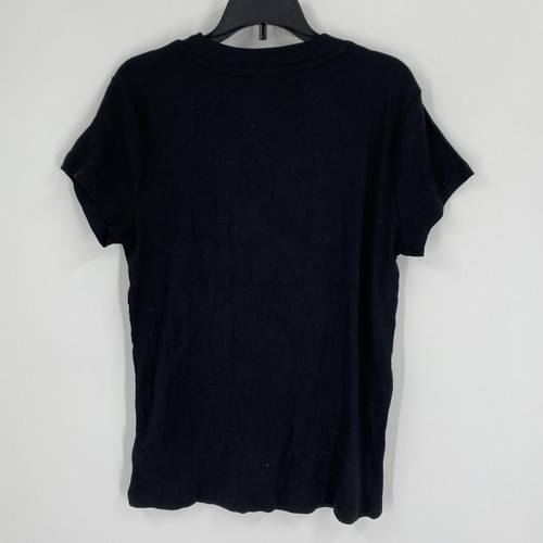 A New Day Women’s Ribbed Knit High Crew Neck Short Sleeve Basic Black Tee M - Picture 3 of 3