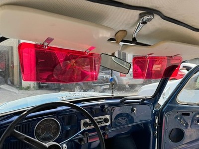 Transparent Sunvisor Sun Protector Extender Add On Vintage Style 2 PCS Red