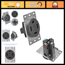 2pcs 60 Amp NEMA 14-60R Flush Mount Receptacle, 125/250V, Industrial Grade, Blac