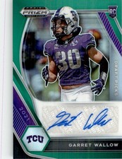 Garret Wallow 2021 Panini NFL Prizm Draft Picks Green Prizm Auto RC #DPA-GWA