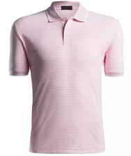 G/Fore Perforated Stripe Tech Golf Polo Blush Pink Large G Fore