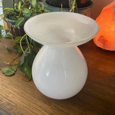 White Art Glass Vase Vintage IKEA Barbro Wesslander Pia Amsell Swedish NEW