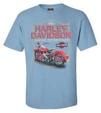 Harley-Davidson Men's Bike Border Short Sleeve Cotton T-Shirt, Slate Blue