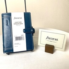 Filofax Holborn Pocket Size Leather Organizer Blue Buffalo Leather New Open Box