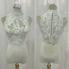 Sleeveless Bolero Topper Jacket for Bride Appliques Lace Beading Wedding Dress
