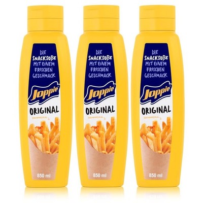 Joppie Original Snacksoß mit Zwiebeln 850ml Pommes & Burgersauce (3er Pack)