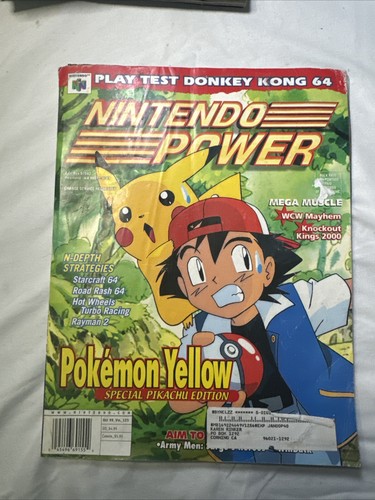 Nintendo Power #125 Magazin Pokemon Gelb mit Catwoman Poster und Comic.