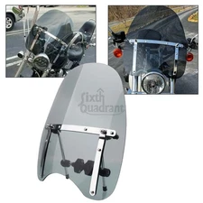 Motorcycle 17"x15" Windshield Windscreen Fit for Honda Shadow Suzuki Cruisers