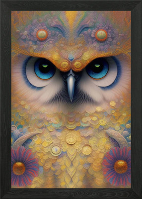 Owl 3 digital painting Framed Wall Art Poster Canvas Print Picture