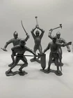 Vintage 1964 Louis Marx 6" Medieval Knight Figures Set Of 5 Plastic Battle Toys
