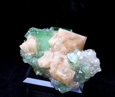 35,5 gNatural Green Phantom Cube fluorite scheelite esemplare minerale/xianghualing