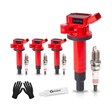 Set of 4 Upgraded Ignition Coil Pack Spark Plugs fits for Toyota Corolla, for...