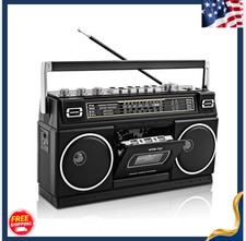 New Retro Boombox Cassette Player AM/FM/SW Bluetooth USB SD 24W Speaker