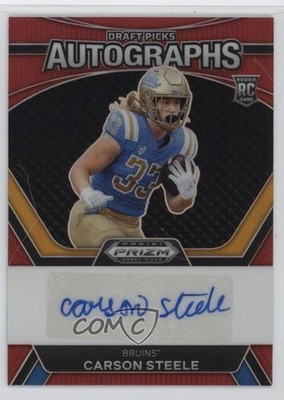 2024 Panini Prizm Draft Picks Red /199 Carson Steele #DPA-CSE Rookie Auto RC 6q5