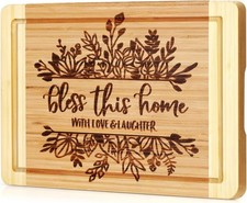 House Warming Gifts New Home, Engraved Cutting Board 12.5"L x 9.5"W, Brown