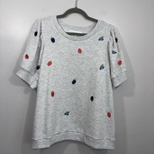 Jane & Delancey Women's Puff Sleeve Top with embroidered berries Plus Size 2X
