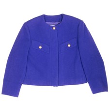 VINTAGE PENDLETON CHANEL STYLE PURPLE WOMENS WOOL JACKET 1980S SZE 8 MADE IN USA