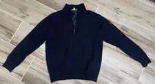 Fairway & Greene Italian Merino Wool Navy blue 1/4 zip Essex County Club, Ma