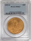 1915-S $20 Gold St. Gaudens Double Eagle PCGS MS-63 (265)
