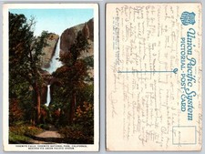 Yosemite Falls Union Pacific Pictorial Postcard California Vintage