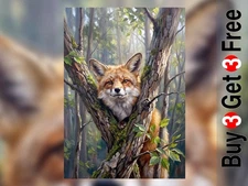 Curious Woodland Fox 5"x7" Print on Matte Paper | Enchanting Fox Art