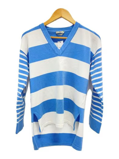 FENDI/Knit sweater (thin)/Size 38/Rayon/Blue/Striped