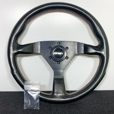 Volante Momo Monte Carlo 1984 34 cm punto rosso pulsante clacson usato KK4