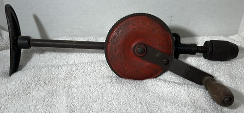 Vintage Antique Hand Drill W/ Shoulder Breast Plate